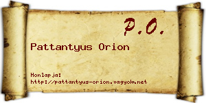 Pattantyus Orion névjegykártya